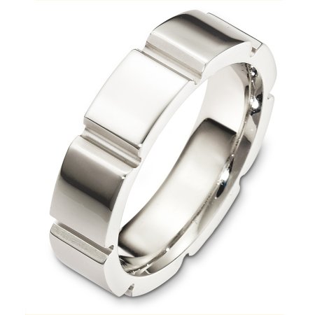 Item # C127691PP - Platinum wedding band, 6.0 mm wide, comfort fit wedding band. The finish on the ring is polished. Different finishes may be selected or specified.