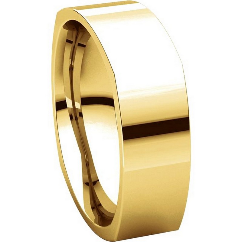 Item # C131621 View 5 - 14K Yellow Gold 6mm Wide Square Wedding Ring