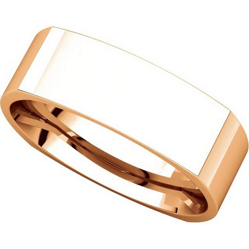 Item # C131621RE View 4 - 18K Rose Gold 6mm Wide Square Wedding Band