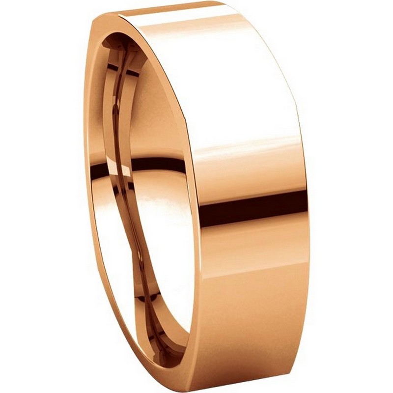 Item # C131621RE View 5 - 18K Rose Gold 6mm Wide Square Wedding Band