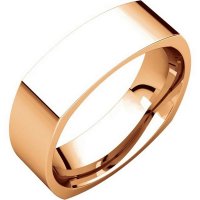 Item # C131621Rx - 10K Rose Gold 6mm Wide Square Wedding Band