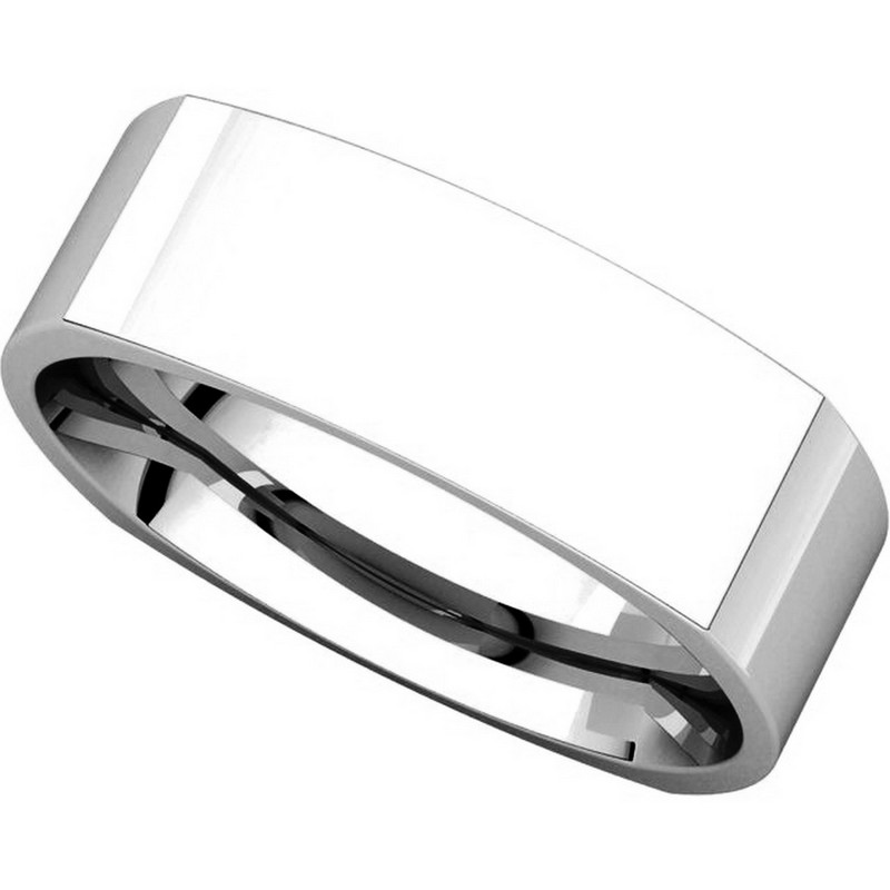 Item # C131621W View 4 - 14K White Gold 6mm Wide Square Mens Wedding Band