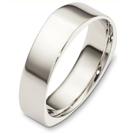 Item # C131671W - 14 Kt White gold wedding band, 6.0 mm wide, comfort fit wedding band. The band is plain but with subtle accents. The finish is polished. Other finishes may be selected or specified.
