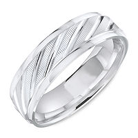 Item # C13727W - White Gold Carved Wedding Ring