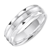 Item # C13734W - White Gold Classic Milgrain Wedding Ring