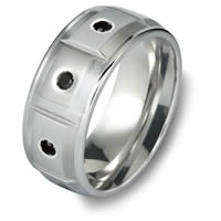 Item # C7807C - Cobalt Chrome Black Diamond Wedding Ring