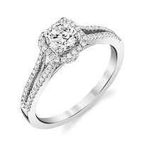 Item # E32144WE - Diamond Halo Engagement Ring