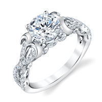 Item # E32526WE - Sculptural Diamond Engagement Ring