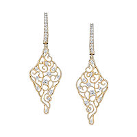 Item # E32558 - Yellow Gold Vintage Diamond Earrings