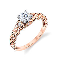Item # E32592R - Rose Gold Sculptural Diamond Engagement Ring