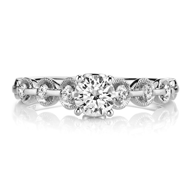 Item # E32596PP View 2 - Platinum Petite Diamond Engagement Ring