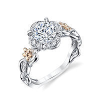 Item # E32741E - Floral Diamond Halo Engagement Ring