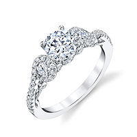 Item # E32921W - Diamond Sculptural Engagement Ring