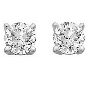 Item # E70401PP - Platinum 0.40 ct total weight screw post diamond stud earrings. Diamonds are graded as VS in clarity G-H in color.