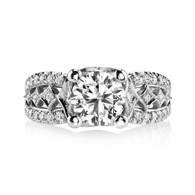 Item # E7043PP View 3 - Platinum Diamond Engagement Ring