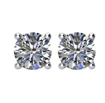 Item # E70501W - 14K white gold, 1/2 ct total weight screw post , diamond stud earrings. Diamonds are graded as I1 in clarity I-J in color.