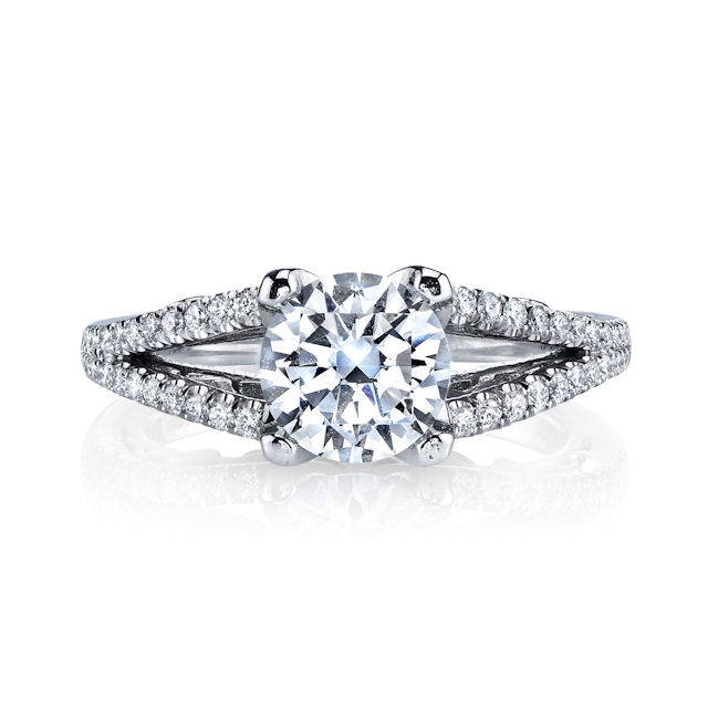 Item # E7082E View 3 - 18K Rose & White Gold Engagement Ring