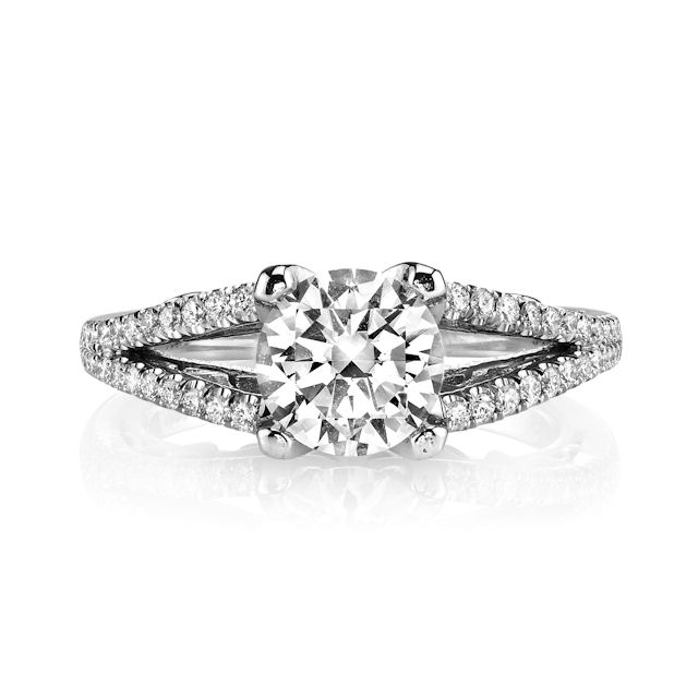 Item # E7082WE View 3 - 18K White Gold Diamond Engagement Ring