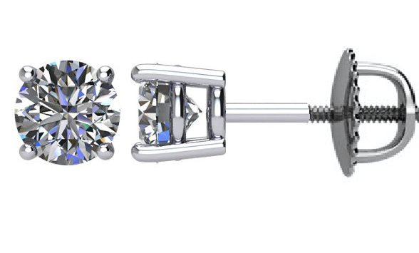Item # E71501W View 2 - 14K 1.50ct Diamond Stud earrings