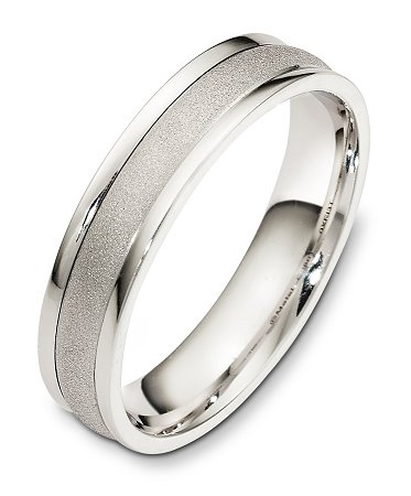 F128611PD Palladium Wedding Band Stone Finish Center