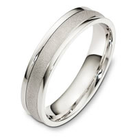 Item # F128611PD - Palladium Wedding Band Stone Finish Center