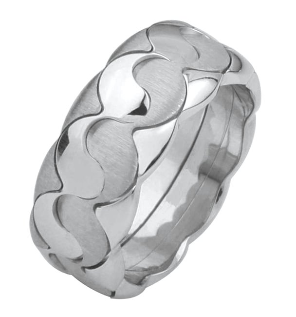 Item # F30512020W - One 14 kt white gold, comfort fit wedding band. the band weighs 10.2 gr. This wedding ring is a symbol of balance and eternal stability. Please allow us 3 weeks to manufacture the wedding ring.