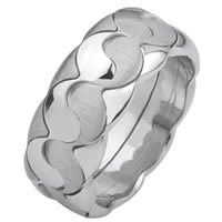 Item # F30512020WE - 18K Wedding Band, Yin - Yang