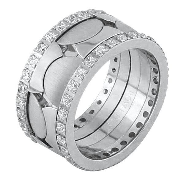 Item # F3084012DW - One 14kt white gold, comfort fit, eternity ring. This wedding band holds 1.05 ct total weight diamonds in size 6.0 the diamonds are graded as VS1-2 in clarity G-H in color. Please allow us 3 weeks to manufacture the wedding ring