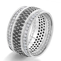 Item # G106864W - 14K White Gold Black & White Diamond Eternity Ring
