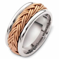 Item # G125901RE - 18K Rose & White Gold Handcrafted Wedding Ring