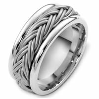 Item # G125901W - 14 K White Gold Handcrafted Wedding Ring