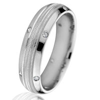 Item # G66770WE - 18Kt White Gold Diamond Milgrain Wedding Ring