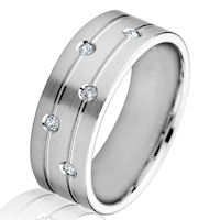 Item # G86868WE - 18Kt White Gold Diamond 8.0 MM Wedding Band