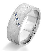 Item # G86973WE - 18Kt White Gold Sapphire Wedding Ring