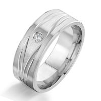 Item # G87003WE - 18Kt White Gold Carved Diamond Wedding Ring
