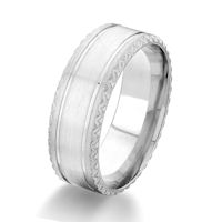 Item # G87069WE - 18Kt White Gold Designed Wedding Ring
