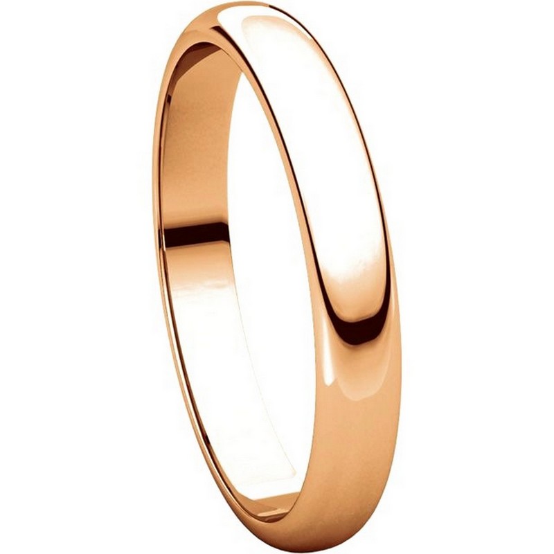 Item # H114853RE View 5 - 18K Rose Gold Plain Wedding Band High Dome