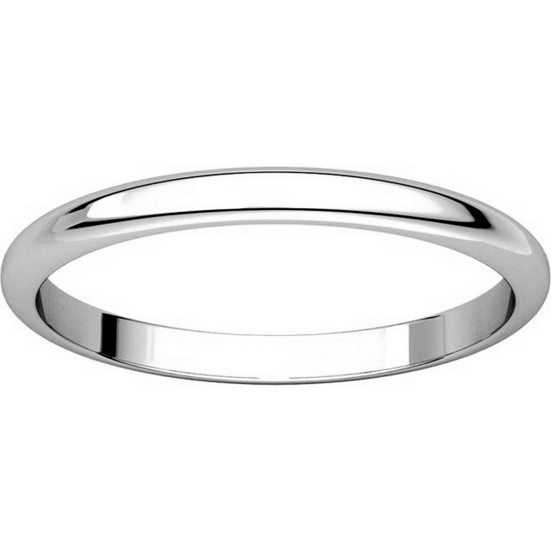 Item # H116762WE View 3 - 18K White Gold 2 mm High Dome Plain Band