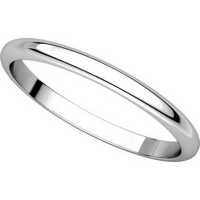 Item # H116762WE View 4 - 18K White Gold 2 mm High Dome Plain Band