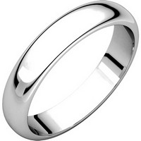 Item # H116804PP - Platinum Plain Wedding Band 4mm Wide High Dome 