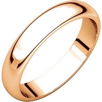 Item # H116804RE - 18K Rose Gold 4mm Wide High Dome Plain Wedding Band