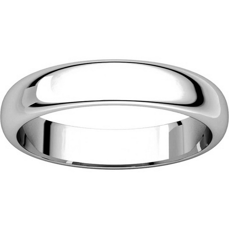 Item # H116804WE View 3 - 18K White Gold 4mm  Wide High Dome Plain Wedding Band