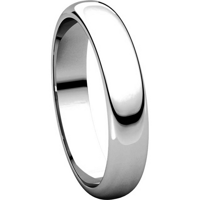 Item # H116804WE View 5 - 18K White Gold 4mm  Wide High Dome Plain Wedding Band