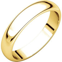 Item # H116804x - 10K Yellow Gold 4mm Wide High Dome Plain Wedding Band