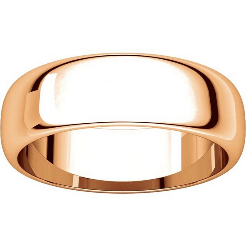 Item # H116826R View 3 - 14K Rose Gold 6mm Wide High Dome Plain Wedding Band
