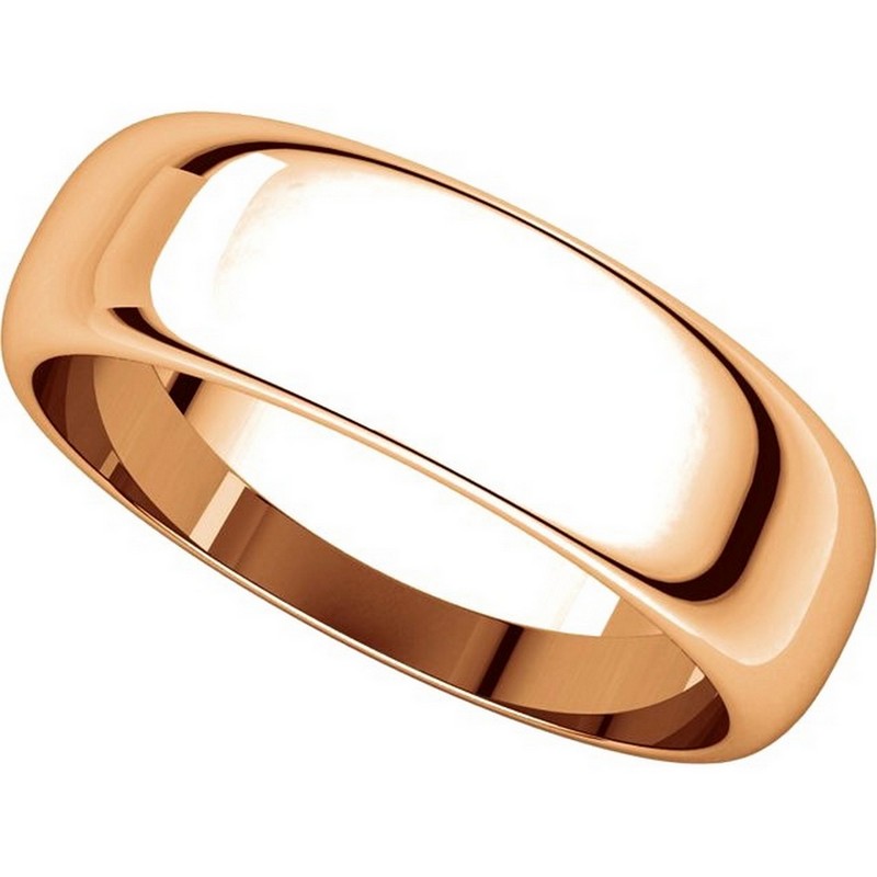 Item # H116826R View 4 - 14K Rose Gold 6mm Wide High Dome Plain Wedding Band