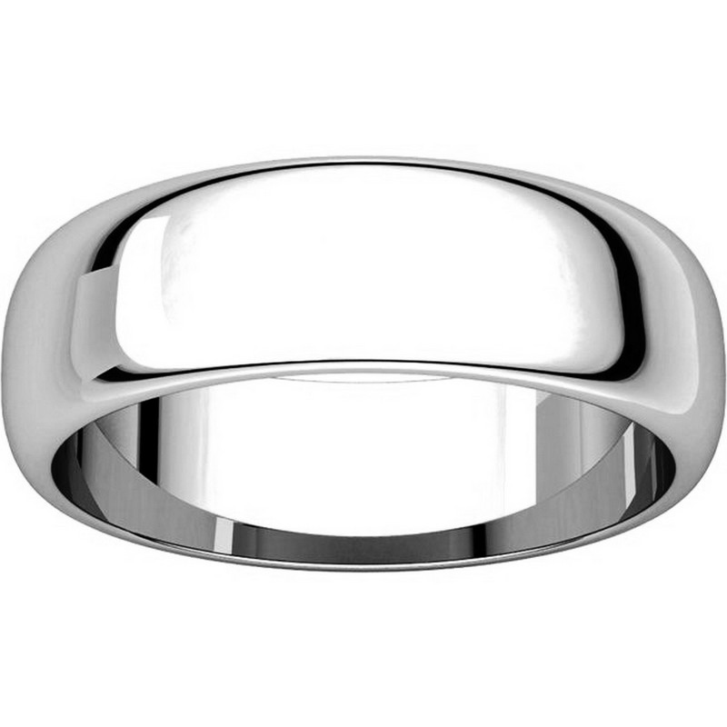 Item # H116826W View 3 - 14K White Gold 6mm Wide High Dome Plain Wedding Band