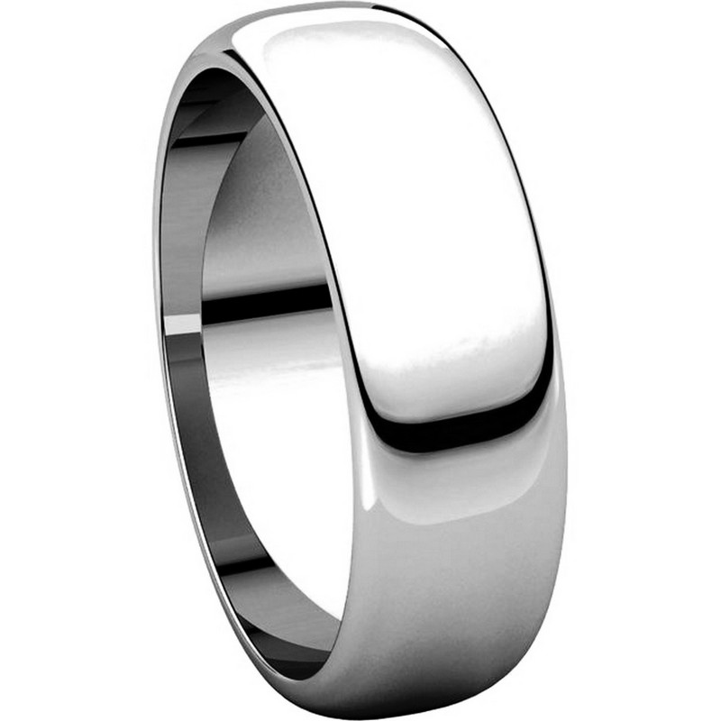 Item # H116826W View 5 - 14K White Gold 6mm Wide High Dome Plain Wedding Band