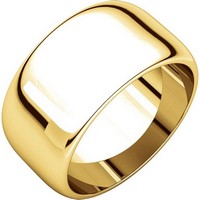 Item # H1168310E - 18K Gold 10 mm High Dome Plain Band