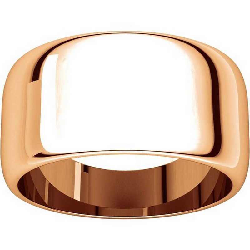 Item # H1168310R View 3 - 14K Rose Plain Wedding Band Gold 10 mm  High Dome
